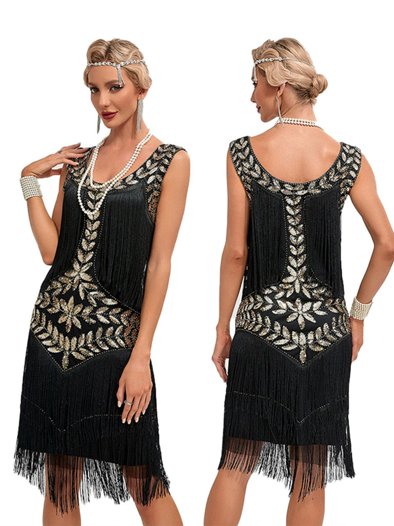 1920s V-Neck Sequined Mesh Mermaid Dress: timeless style reimagined
