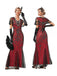 She slips into this 1920s V-Neck Sequined Mesh Mermaid Formal Dress and suddenly it's a 1920s daydream