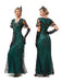 1920s V-Neck Sequined Mesh Mermaid Formal Dress: where 1920s romance meets her modern spirit