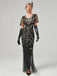 1920s V-Neck Sequined Mesh Mermaid Formal Dress — vintage elegance for the modern woman