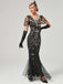 1920s V-Neck Sequined Mesh Mermaid Formal Dress — vintage elegance for the modern woman