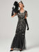 1920s V-Neck Sequined Mesh Mermaid Formal Dress: timeless style reimagined