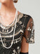 1920s V-Neck Sequined Mesh Mermaid Formal Dress — vintage elegance for the modern woman