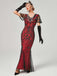 1920s V-Neck Sequined Mesh Mermaid Formal Dress: timeless style reimagined