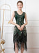 She slips into this 1920s V-Neck Sequined Tassel Flapper Sleeveless Dress and suddenly it's a 1920s daydream