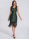 She slips into this 1920s V-Neck Symmetrical Pattern Tassel Sequined Dress and suddenly it's a 1920s daydream