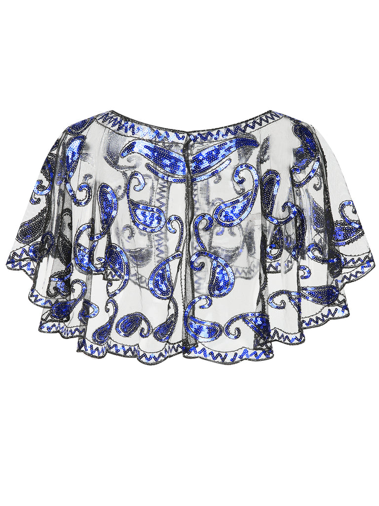 1920s Vintage Cashew Sequin Cape - vintage fashion, retro style