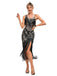 She slips into this 1920s Vintage Fringe Sequined Midi Party Dress and suddenly it's a 1920s daydream