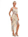 This 1920s Vintage Fringe Sequined Midi Party Dress wraps her in 1920s elegance, one twirl at a time
