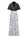2PCS 1930s Dolman Sleeve Lapel Blouse & Floral Pants - vintage fashion, retro style