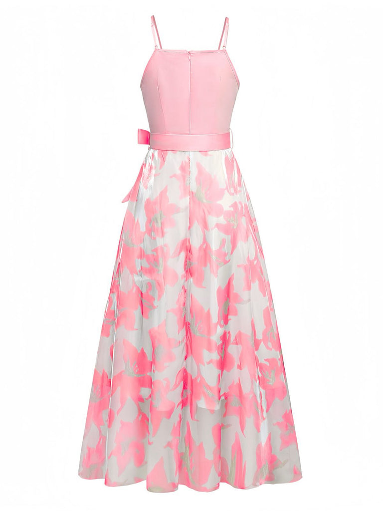 1930s Bow Organza Floral Spaghetti Straps Dress - vintage dress, retro fashion