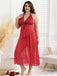 1930s Bow Tie Back Backless Polka Dot Nightgown - vintage nightgown, retro sleepwear
