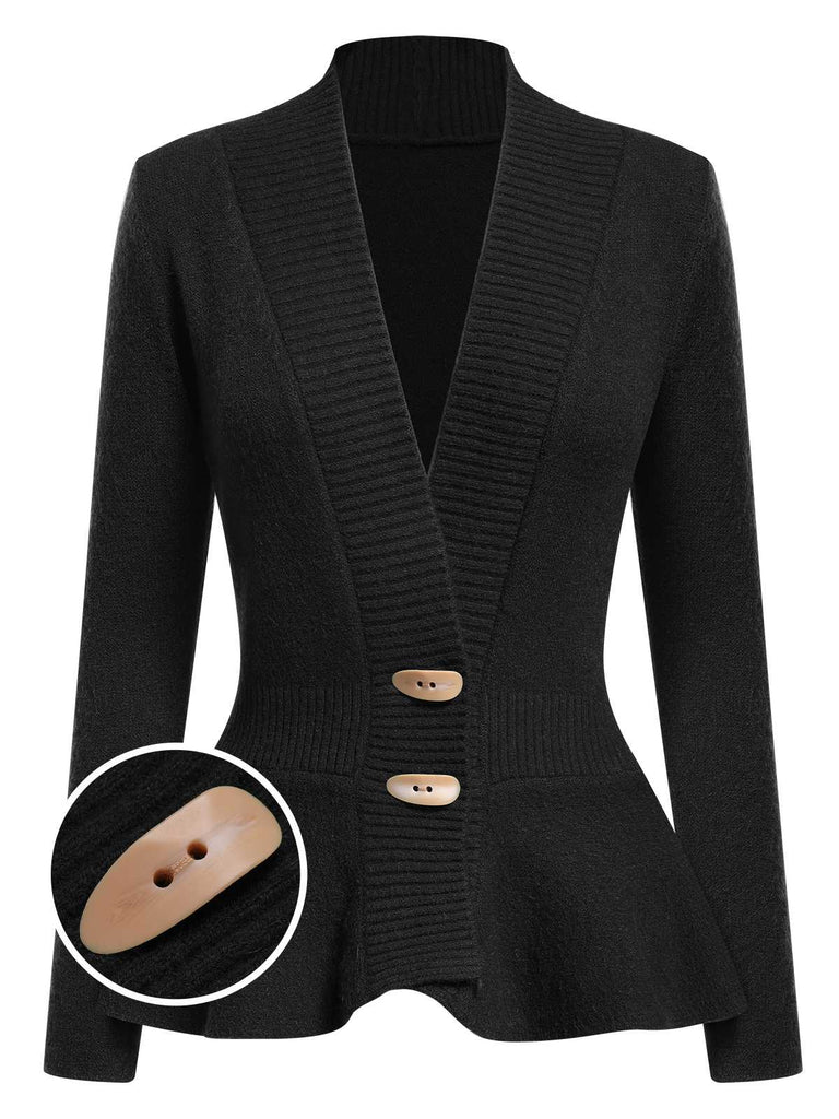 This 1930s Button Ruffles Hem Knitted Cardigan whispers 1930s secrets to those who notice