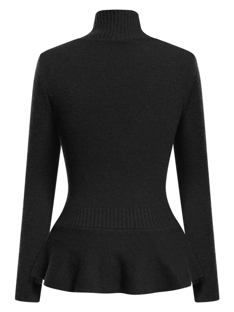 1930s Button Ruffles Hem Knitted Cardigan — 1930s vintage charm for her modern wardrobe