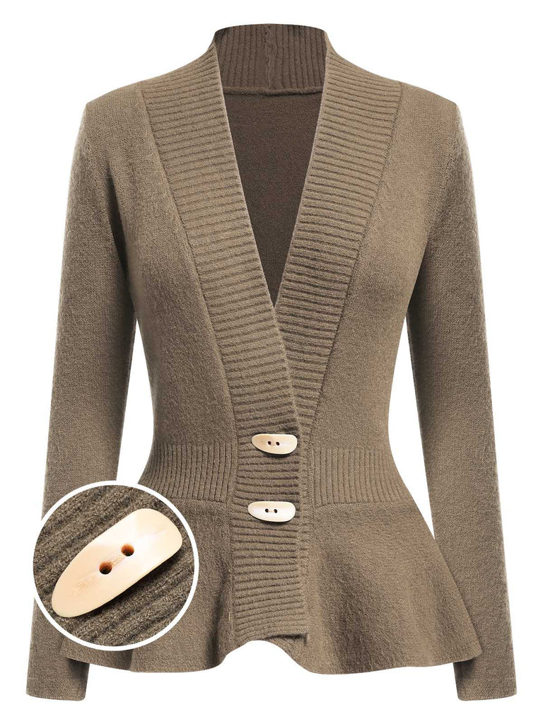 1930s Button Ruffles Hem Knitted Cardigan: timeless 1930s elegance she makes her own