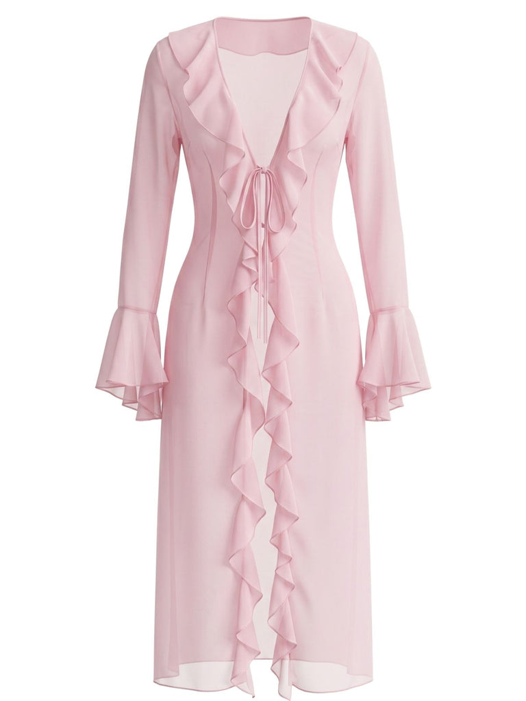 1930s-Chiffon-Sheer-Ruffle-Bell-Sleeve-Cover-Up, vintage, retro