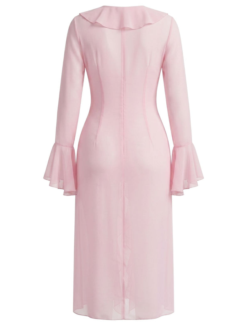 1930s-Chiffon-Sheer-Ruffle-Bell-Sleeve-Cover-Up, vintage, retro