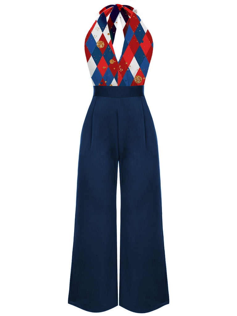 1930s Christmas Plaid Lace Patchwork Jumpsuit: timeless style reimagined