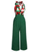 1930s Christmas Plaid Lace Patchwork Jumpsuit — vintage elegance for the modern woman