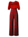 1930s Christmas Plaid Short Sleeved Jumpsuit: timeless style reimagined