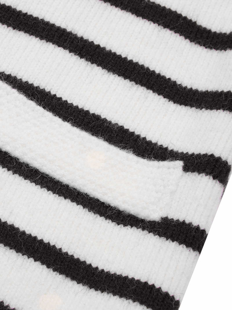 1930s Contrast Striped Long Sleeve Knitted Cardigan: timeless 1930s elegance she makes her own