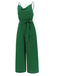 1930s Cowl Neck Spaghetti Strap Solid Belted Jumpsuit — the 1930s finishing touch that makes her outfit sing