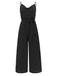 1930s Cowl Neck Spaghetti Strap Solid Belted Jumpsuit: 1930s detail work for the woman who notices