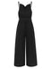 1930s Cowl Neck Spaghetti Strap Solid Belted Jumpsuit — 1930s elegance in the palm of her hand