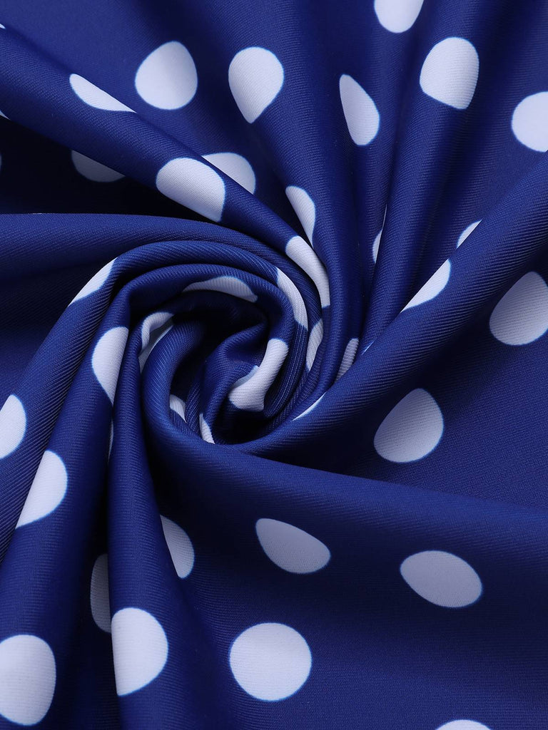 View 7: 1930s 1930s Cross Straps Polka Dots Swimsuit, perfect for retro themed parties, vintage fashion enthusiasts and special occasions