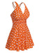 View 10: 1930s 1930s Cross Straps Polka Dots Swimsuit, perfect for retro themed parties, vintage fashion enthusiasts and special occasions