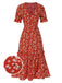 Front view: 1930s 1930s Daisy Surplice V-Neck Belt