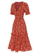Back view: 1930s 1930s Daisy Surplice V-Neck Belte