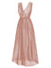 Back view: 1930s 1930s Deep V-Neck Lace Mesh Nightgown, perfect for retro themed parties, vintage fashion enthusiasts and special occasions