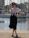 1930s Dots Tie Neck Mermaid Dress - vintage dress, retro fashion