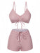 She's wearing 1930s Drawstring Straps Vertical Stripe Boxer Bikini and the whole beach remembers the 1930s
