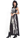 Black 1930s Halloween Skeleton Ruffles Dress With Veil - vintage dress, retro fashion, classic black