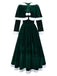 1930s Christmas Mrs. Santa Claus Velvet Dress with Cape - vintage dress, retro fashion