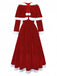 1930s Christmas Mrs. Santa Claus Velvet Dress with Cape - vintage dress, retro fashion