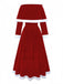 1930s Christmas Mrs. Santa Claus Velvet Dress with Cape - vintage dress, retro fashion