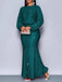 1930s Glitter Ruched Lantern Sleeve Knit Fishtail Dress - vintage dress, retro fashion