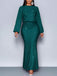 1930s Glitter Ruched Lantern Sleeve Knit Fishtail Dress - vintage dress, retro fashion