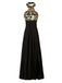 Gold 1930s Sequined Patchwork Halter Backless Evening Dress - vintage dress, retro fashion, glamorous gold