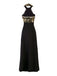 Gold 1930s Sequined Patchwork Halter Backless Evening Dress - vintage dress, retro fashion, glamorous gold