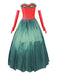 Green 1930s Grinch Martha Cosplay Polka Dot Strapless Dress - vintage dress, retro fashion