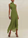 Green 1930s Halter Mesh Backless Chiffon Midi Dress - vintage dress, retro fashion