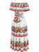 Multicolor 1930s Off-Shoulder Floral Boho Maxi Dress with Belt - vintage dress, retro fashion