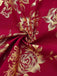Red 1930s V-Neck Gold Foil Floral Mermaid Sheer Dress - vintage dress, retro fashion, elegant red