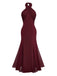 1930s Solid Chiffon Criss Cross Strapless Convertible Dress - vintage dress, retro fashion