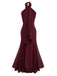 1930s Solid Chiffon Criss Cross Strapless Convertible Dress - vintage dress, retro fashion