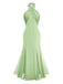 1930s Solid Chiffon Criss Cross Strapless Convertible Dress - vintage dress, retro fashion